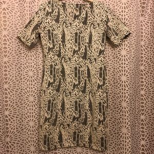 Abstract patterned figure flattering dress